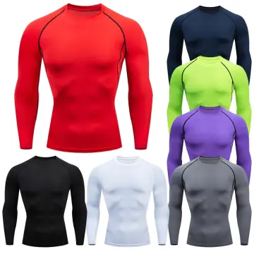 Mens Compression Shirt Running Long Sleeve T-shirt Hight Collar Sportswear  Quick Dry Elasticity Tight Bodybuilding Gym Clothing - T-shirts - AliExpress