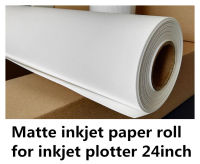 24inch size roll waterproof matte inkjet photo paper for plotter printer