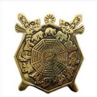 Copper Statue Pure copper geomantic eight diagrams mirror twelve zodiac signs zhenzhai shield zhenzhaihua evil treasure bronze o