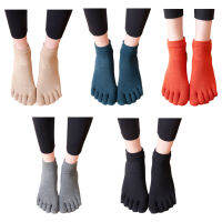 1คู่ถุงเท้ากีฬาลื่น5 Toe Separator Sticky Hosiery สำหรับ Barre Pilates โยคะเต้นรำ (35-42ขนาด)