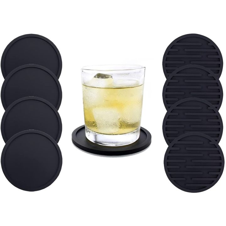 beverage-coasters-set-of-8-black-silicone-coasters-for-desktop-protection-non-slip-stain-resistant-non-absorbent