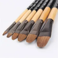 high-grade 6pcs Horsehair brush artist oil paint brush tongue peak acrylic paints even number suit row pen Student Stationery