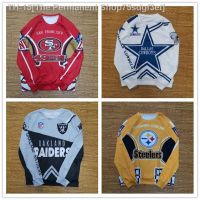 ☢♧ American street color contrast personalized printed rugby uniform T-shirt long-sleeved autumn couple sweatshirt denim Steelers jersey