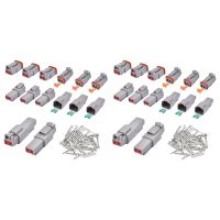 Electrical Wire Connector Plug 16 Sets 2 Pin 16-20AWG Waterproof Sealed Auto Gray Male And Female Terminal Connectors