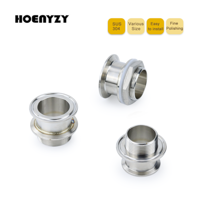1.5" 2" Double Ferrule Tri Clamp 1-14" 1-12" Male Thread Sanitary Adapter 304 Stainless Steel Fitting DN32DN40 Homebrew