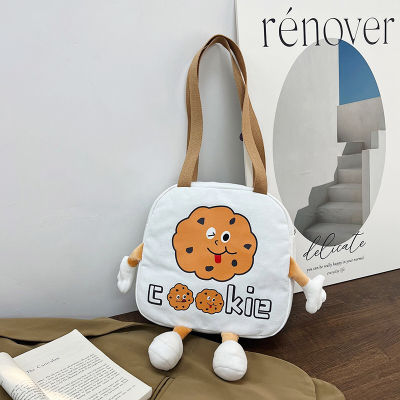 Cute Biscuit-themed Bag For Children Kids Single Shoulder Bag Large Capacity Crossbody Bag Canvas Bag For Children Cute Cartoon Biscuit Shoulder Bag