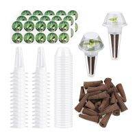 Garden Accessories Plant Pod Kit Including 30 Pieces Plant Grow Sponges 30 Pieces Labels for Seed Starting System