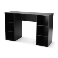 Mainstays 6-Cube Storage Computer Desk True Black Oak