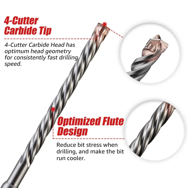 ezarc-5pc-2-4-cutter-carbide-tips-sds-plus-rotary-hammer-drill-bit-set-for-reinforced-concrete-masonry-marble-brick-and-tile