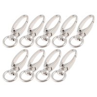 Silver Tone D Swivel Trigger Hooks Key Ring Lobster Clasps 9 Pcs