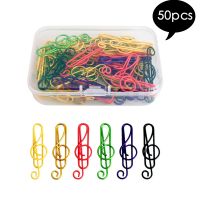 50/60pcs Paper Clips Durable Rustproof Music Shape Paper Clips for Bookmark Office School Document Organizing Notebook Agenda