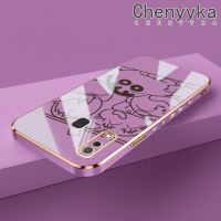 Chenyyyka เคส M10s A20 A30ปลอกสำหรับ Samsung ลายการ์ตูนเรียบง่ายลายดินสอสีชินจันเคสโทรศัพท์กันกระแทกขอบหนังสุดหรูเคสป้องกันเลนส์กล้องคลุมทั้งหมด