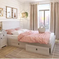 SB Design Square KONCEPT FURNITURE เตียงนอน 6 ฟุต รุ่น Melona สีขาว (201x213x103 ซม.)