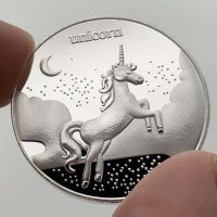 เหรียญเหรียญที่ระลึกนูนรูปเหรียญทองฟันชุบทองยูนิคอร์นของขวัญเหรียญทอง30Mm