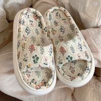 พร้อมส่ง? รองเท้า Vintage Flower ลายดอกไม้วินเทจ Slipper สลิปเปอร์นุ่มนิ่ม รองเท้าใส่ในห้อง shoes รองเท้าน่ารัก