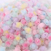 50Pcs 6 Color Classic Cute Matte Star Shape With Hole Acrylic Beads Loose Spacer Beads For Jewelry Making Diy Accessories