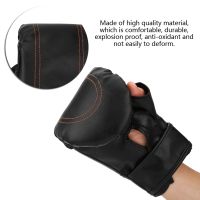 【ของต้องซื้อ】ข้นหนัง Taekwondo Training Gloves PU เจาะเตะมวยถุงมือฝึกอบรมหมัด