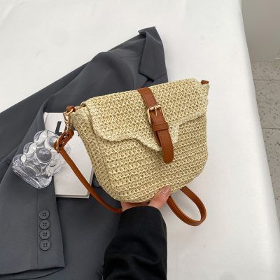 Summer Beach Straw Bags for Women Straw Shoulder Crossbody Bags Rattan Casual Boho Woven Bag Bohemian Tote Mobile Phone Bag 2023