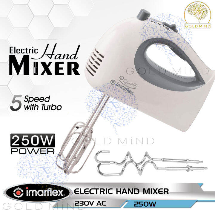 Imarflex Mixer Portable Hand Mixer IMX250 Gold Mind Everyday Low