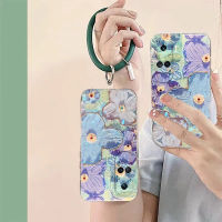 เคสโทรศัพท์เพื่อเป็นเกียรติแก่ฝาครอบเต็มตัว TPU ดอกไม้ภาพวาดสีน้ำมัน90 Lite พร้อมสายรัดข้อมือทรงกลม