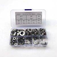 410pcs Stainless Steel Flat Washer 304SS washers Plain Washer Gaskets Assortment Kit Adjustment washer Metal Gasket Meson Nails Screws  Fasteners