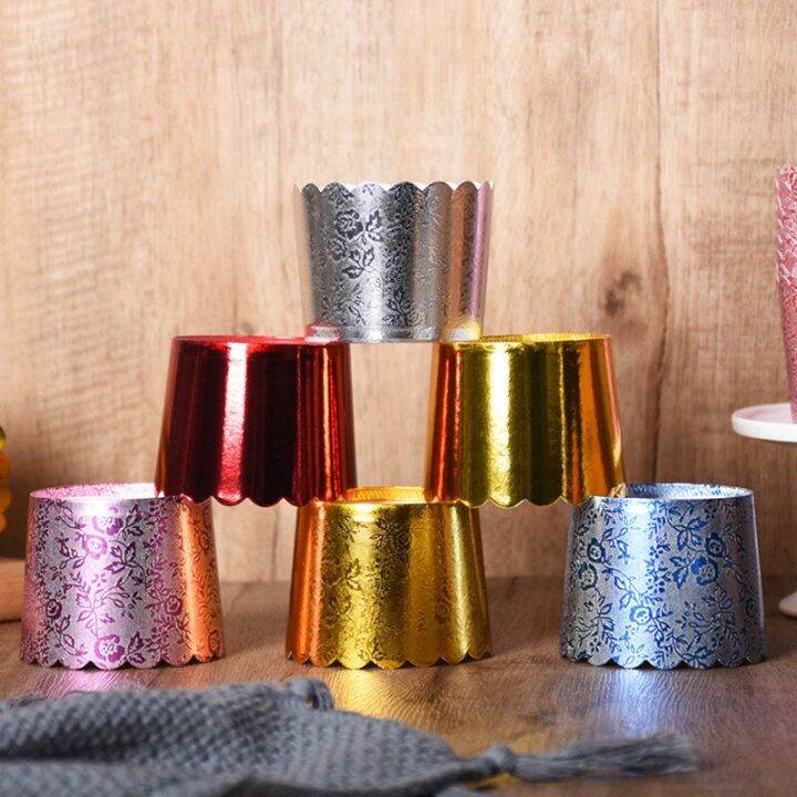 25pcs-shining-bronzing-flower-pattern-foil-cupcake-paper-holders-wedding-decoration-wrapper-wraps-cake-box-muffin-holders