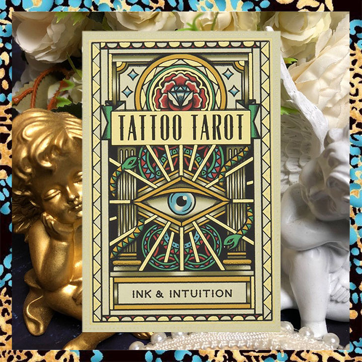 tattoo-สักดาดฟ้าการ์ดไพ่ทาโรต์กับหนังสือคู่มือกระดาษ-ขนาดมาตรฐานขนาดใหญ่12x7เซนติเมตร-78แผ่นไพ่ทาโรต์และ-guidebook-เวอร์ชั่นภาษาอังกฤษ-ไพ่ยิปซี-ไพ่ออราเคิล-ไพ่ทาโรต์-ไพ่ยิบซี-tarot-oracle-card