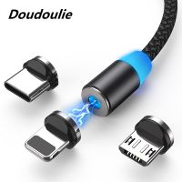 Doudoulie สาย USB ยูเอสบีแม่เหล็กสายชาร์จชนิด C แม่เหล็กที่ชาร์จไฟไมโครยูเอสบีสายโทรศัพท์มือถือเคเบิลสำหรับ Samsung I-Phone