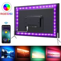 Bande lumineuse Led RGB 5050 Bluetooth App USB 5V ruban de diodes Flexible pour la télévision rétro-éclairage décoration de salle de jeu