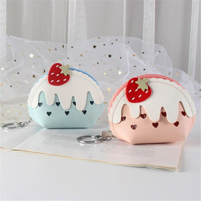 4 Color Wallets Card Holder Coin Purses Women Mini Strawberry Ice Cream Money Bag Zipper 4 Color