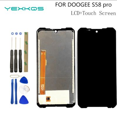Baru S58 Doogee Pro 5.7 Inci โทรศัพท์มือถือชิ้นส่วนจอสัมผัสแอลซีดีของเครื่องแปลงดิจิทัล Penggantian Kaca untuk DOOGEE S58 PRO