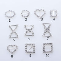 ZMASEY Shoe Buckles Direct Selling 10pcslot Factory Price Metal Mix Size Diamond Buckle Sewing Handwork Ribbon Accessory