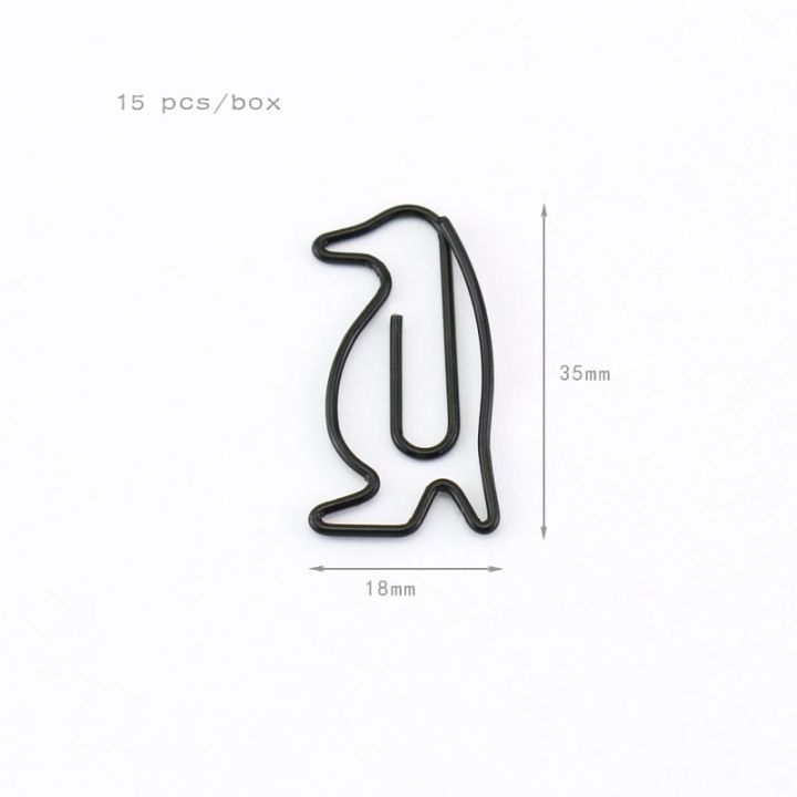 15pcs-box-black-penguin-shape-paper-clips-paper-notes-clips-diy-bookmark-binder-clips-notes-letter