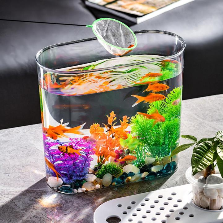 Aimishion Mini Fish Tank Clear Tank Portable Tabletop Fish Bowl Small ...