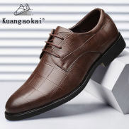 Kuangaokai Mới ren-up thời trang da thường giày nam giày thời trang giày