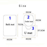 （HOT)HD Printing Stone Car for Bathroom Anti Slip Bath Mat Doormat 3D Toilet Mat Eco-Friendly Toillete Seat Cover for Home Decor