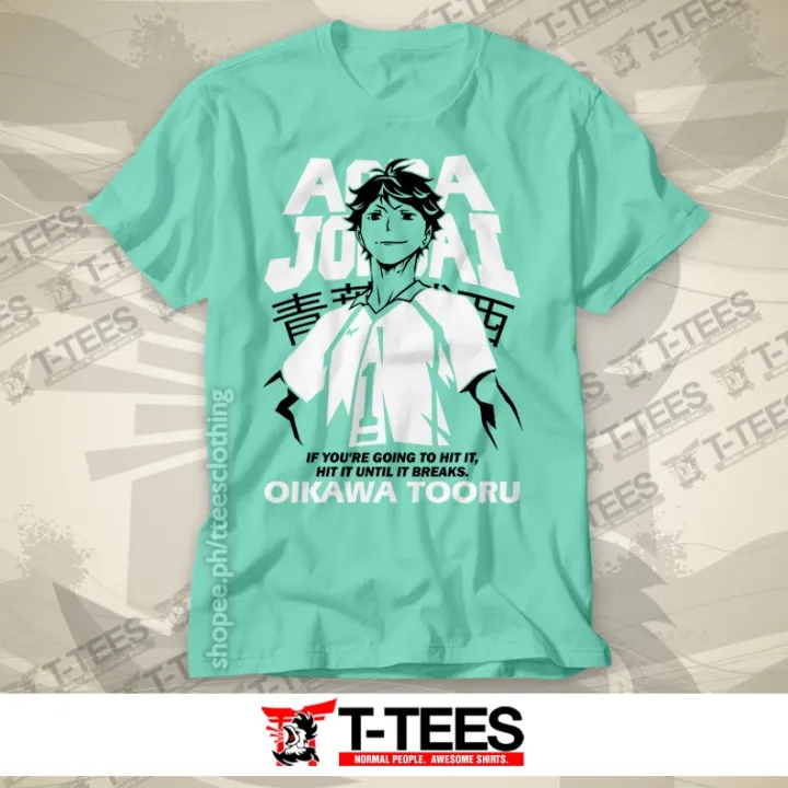 Anime Shirt - Haikyuu - Oikawa Tooru Tshirt Aoba Johsai (Mint Green ...