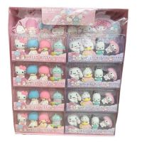 ยางลบดินสอ ลาย Sanrio Kawaii Mymelody Kuromi Cinnamoroll Pompom Purin เครื่องเขียน สําหรับเด็กนักเรียน สํานักงาน ของขวัญวันเด็ก 8 ชิ้น ต่อกล่อง