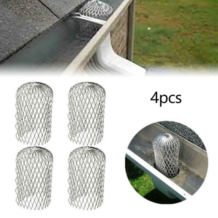 4x Metal Mesh Gutter Leaf Debris Mud Trap Guards Drain Pipe Cover