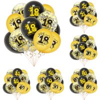 【CC】 Gold Birthday Inflatable Number Balloons 21 30 40 50 60 Year DecorAdult Digit Helium Baloons