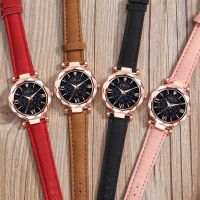 2022 Fashion Stars Women Watch Luminous Charming Little Point Frosted Belt Watch Dotted with Roman Scale Luxury Wristwatches 1pc