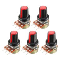 5pcs/Set WH148 15mm Potentiometer Kit for LED Dimming Dimmers Switch with Red Knob B1K 10K 100K 250K 500K for LED Strip