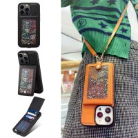 Suitable For Luxury PU Leather Case iPhone 14 Plus 13 Pro Max 14Pro 13Pro MAX Back Cover With Hand rope and lanyard Buckle bag