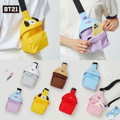 BTS Mini Chest Bag BT21 Diagonal Shoulder Bag Mobile Phone Bag Small Backpack