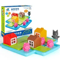 Three Little Pigs Smart Hide&amp;seek Board Games With Solution Skill Building Puzzle Logic Game Iq Training Toy Children