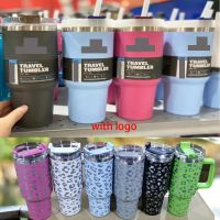 Quencher H1.0 Cups With Lids And Straw Car Mugs Tumbler With Straw Handle Stainless Steel Coffee Termos Water Bottle