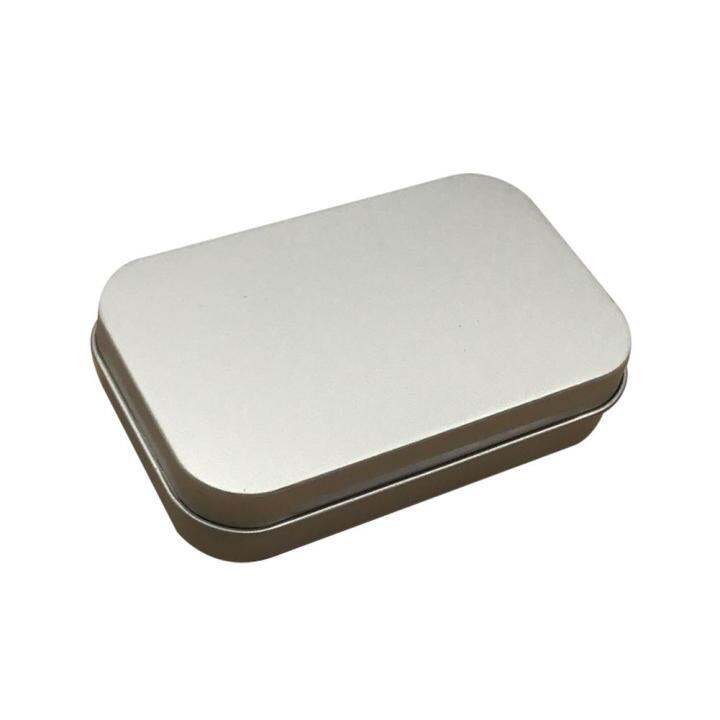 【QIAONSHOP】 Silver Metal Rectangular Box Containers Mini Portable Box ...