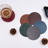 New 6colors Pu Leather Coaster Heat Waterproof Resistant Round Coaster Cup Mat Tableware Insulation Mat Bowl Placemat Home Decor