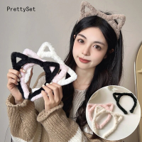 【PrettySet】Sweet Plush Decorative Hair Bands Korean Girl Wash Face Hair Accessories Cute Cat Ears Head Hoop for Women