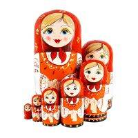 10Pieces Wood Stacking Nested Doll Painted Art Set Popular Zakka Pup Hollow Pencil Vase Home Decors Photostudio Props